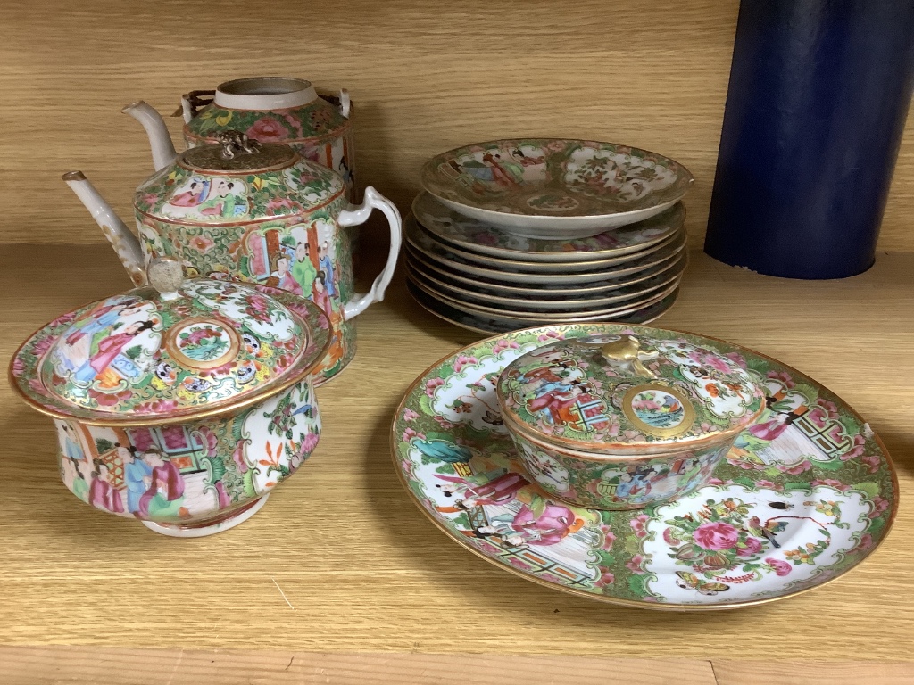 A collection of 19th century Chinese Export famille rose tableware